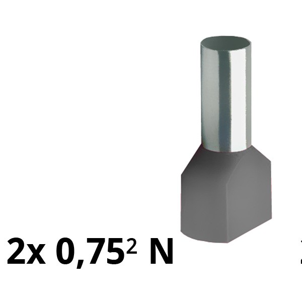 SIAM-Aderendhülse isol. 2x 0,75² N