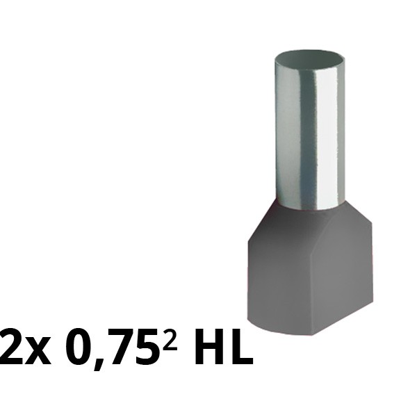 SIAM-Aderendhülse isol. 2x 0,75² HL