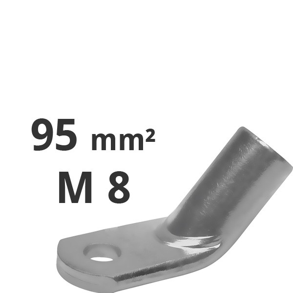 Winkelrohrkabelschuh 45° 95²/ M8